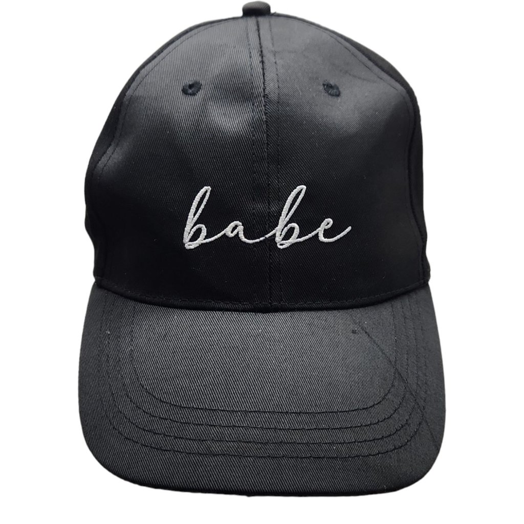 Babe Black Adjustable Ball Cap Hook/Loop